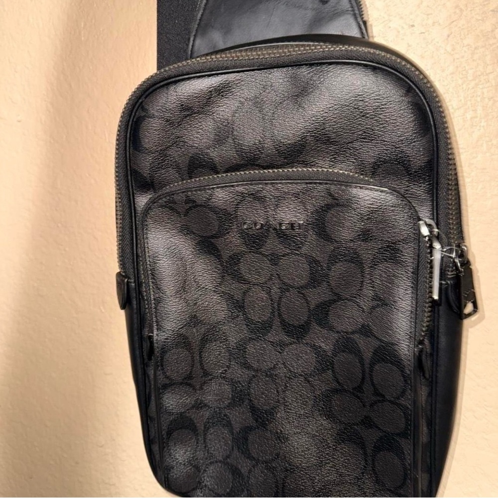 Coach Men's Black Signature Sling Belt Bag